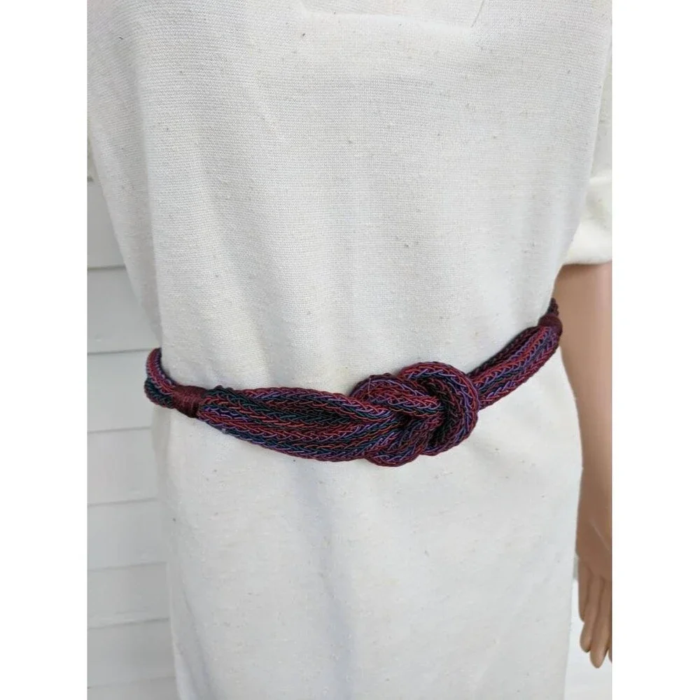 Purple Rope Belt Macrame Vintage S 80s